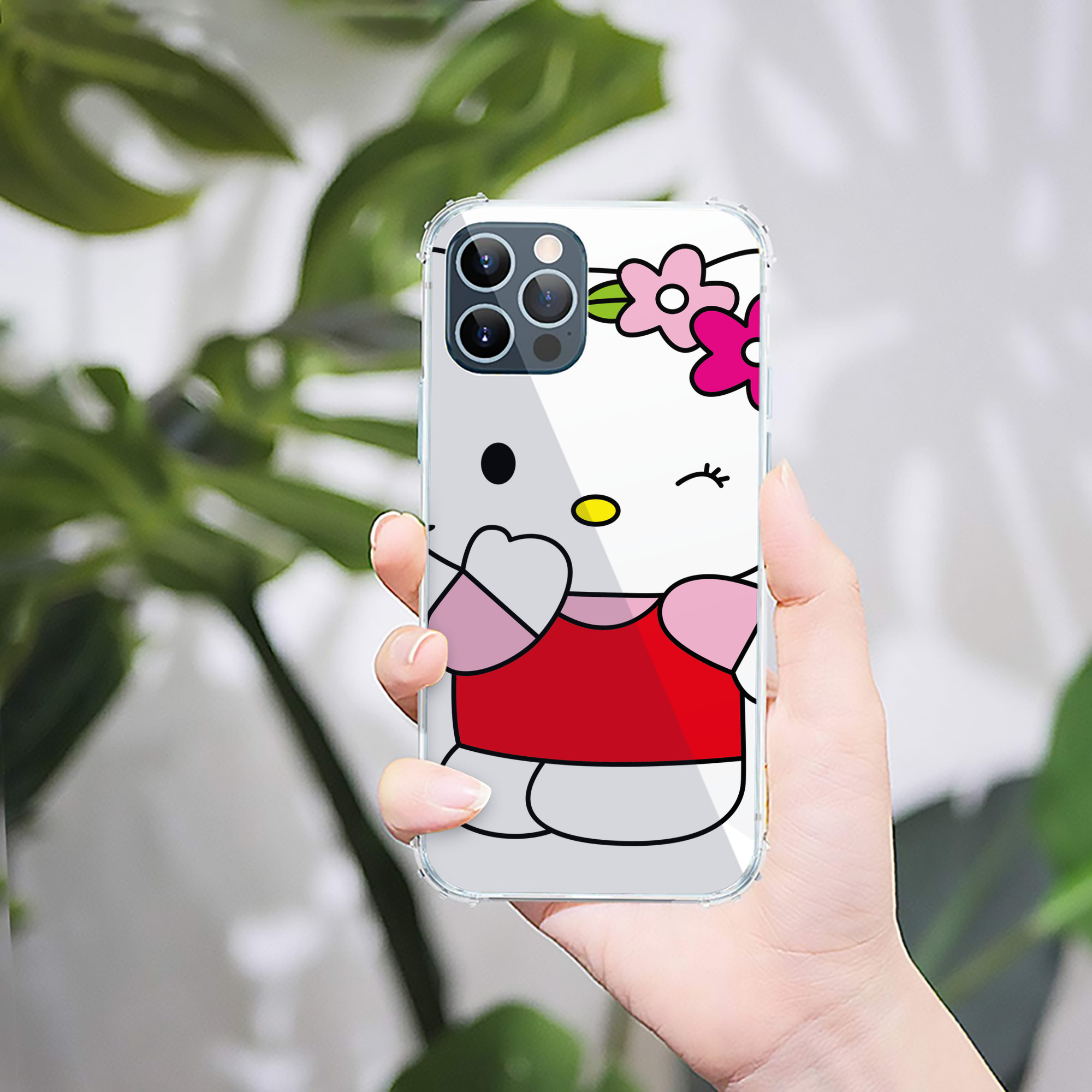 （画像用） Hello Kitty ハローキティ 【iPhone 12シリーズ対応】透明スマホケース（クリアソフトケース）